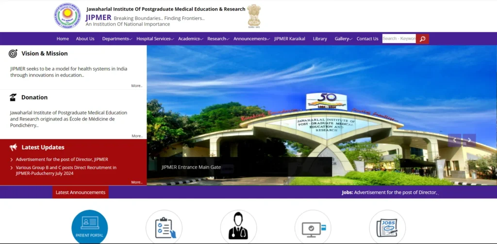 About Jawaharlal Institute of Postgraduate Medical Education and Research (JIPMER)